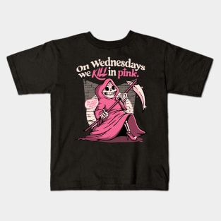 On Wednesdays We KILL In Pink Kids T-Shirt